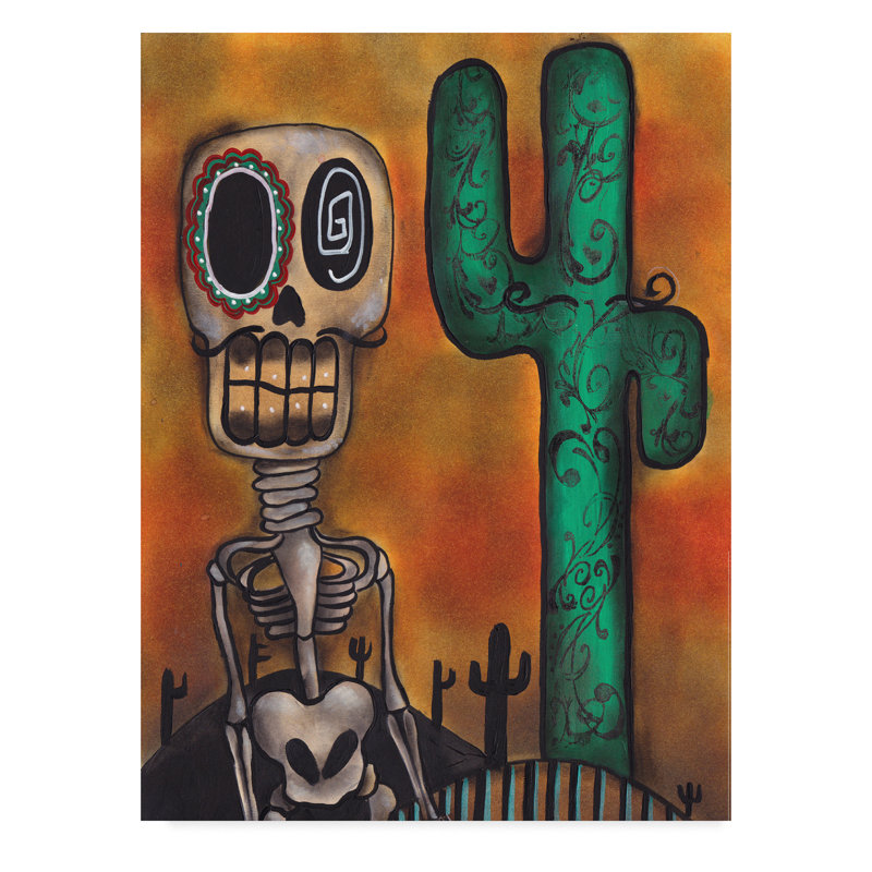 Trademark Art 'Desert Skeleton' Acrylic Painting Print on Wrapped